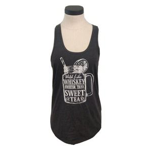 Blended NEW Womens Tank Top Racerback Great Size M Whiskey Sweet Tea Graphic.